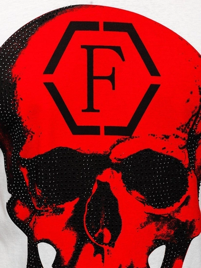 Herr Mönstrad T-shirt Vit Bolf KS2106