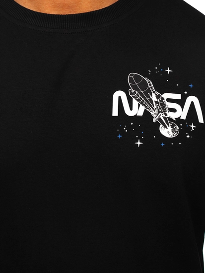 Herr Sweatshirt med tryck Svart Bolf 6476