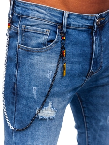 Herr Jeans Slim Fit Marinblå Bolf TF251