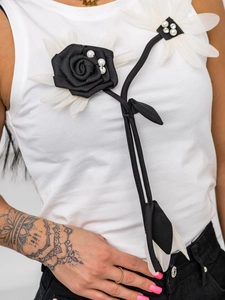 Dam Linne med tryck Vit Bolf 96T656