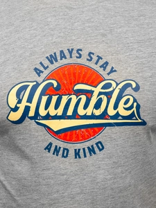 Herr Bomulls T-shirt med tryck Grå Bolf MPO3531