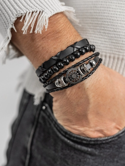 Herr Armbandsset Svart Bolf TT1138-3P 3 PACK