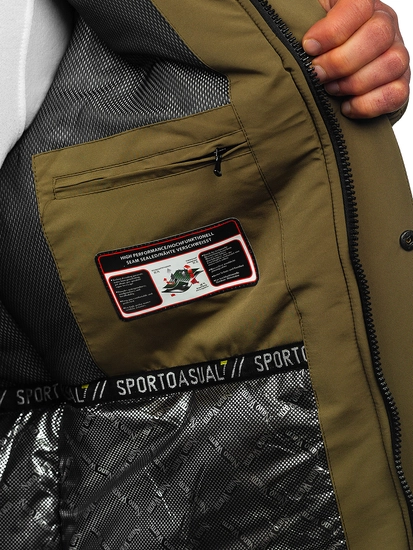 Herr Vinterjacka med huva Khaki Bolf 22M322