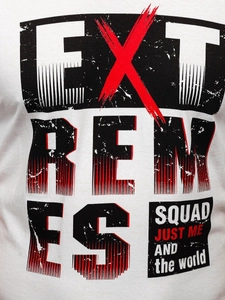 Herr T-shirt med tryck Vit Bolf 14312