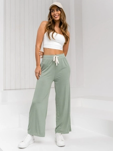 Dam Wide Leg Byxor Grön Bolf W7955