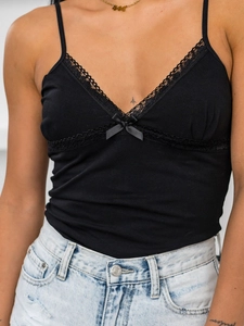 Dam Undertröja med spets Svart Bolf 17K550