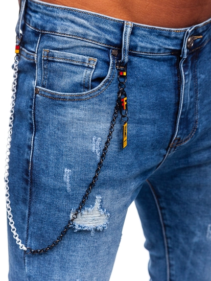 Herr Jeans Slim Fit Marinblå Bolf TF251