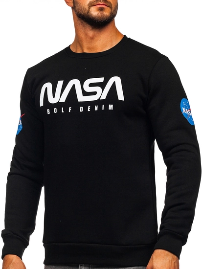 Herr Sweatshirt med tryck Svart Bolf 146955