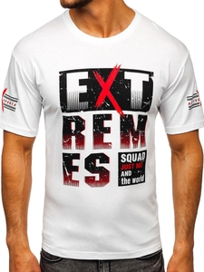 Herr T-shirt med tryck Vit Bolf 14312