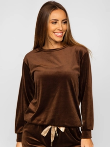 Dam 2-delad Velour Träningsoverall Brun Bolf 8129