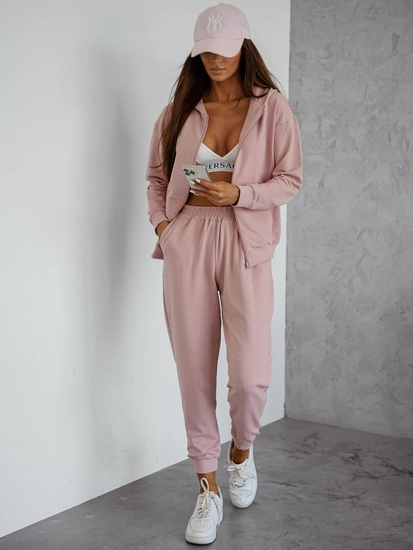 Dam 2-delad Träningsoverall med huva Puderrosa Bolf 821110