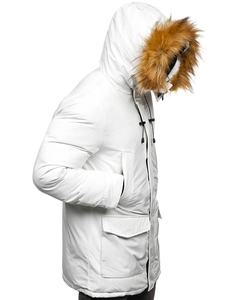 Herr Vinterparkas Vit Bolf 1173