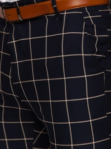 Herr Rutig Chinobyxor Bläckfärgad Bolf 0038