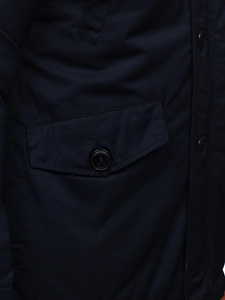 Herr Vinterparkas Marinblå Bolf JK355