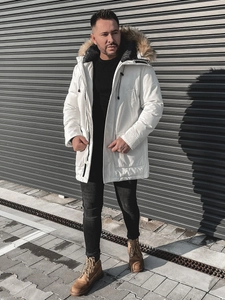Herr Vinterparkas Vit Bolf 1173