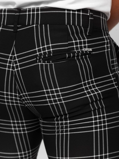 Herr Eleganta rutiga byxor Svart Bolf 184160