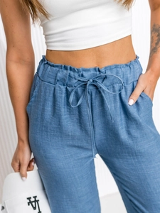 Dam Wide Leg Byxor Himmelsblå Bolf W7966