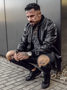 Herr Skinnjacka Bomber Svart Bolf 7110A2