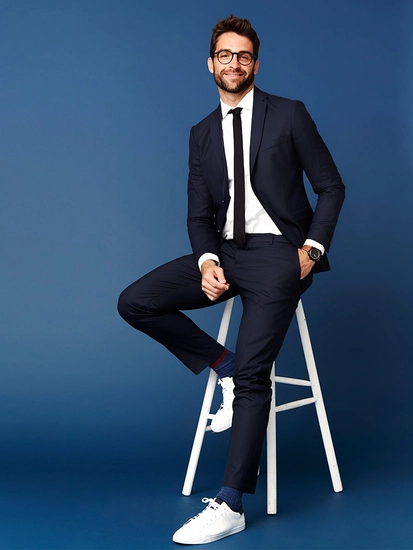 Herr Elegant Slim Slips Svart Bolf K001