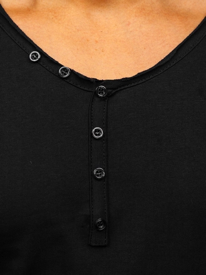 Herr Basic V-ringad T-shirt Svart Bolf 4049