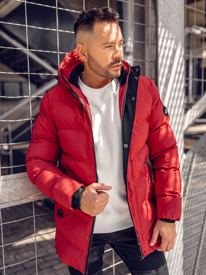 Herr Quiltad Vinterjacka Röd Bolf 7330