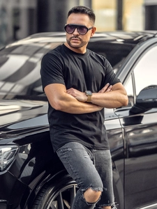 Herr Bomulls Basic T-shirt Svart Bolf 14291A