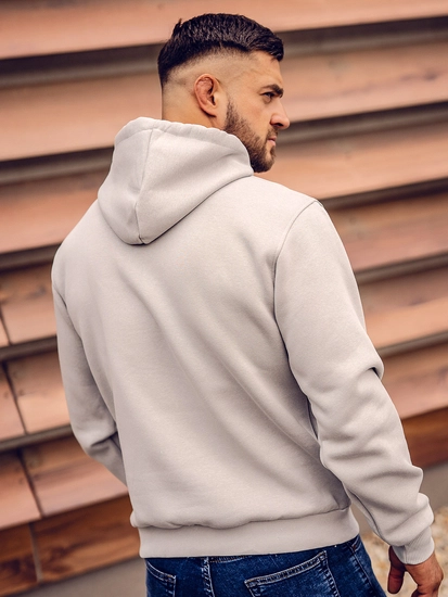 Herr Huvtröja med känguruficka Grå Bolf 1004