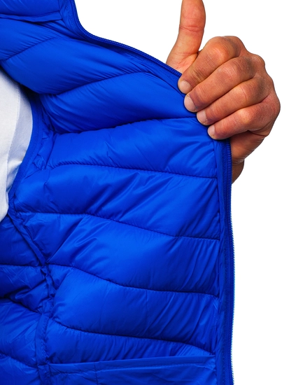 Herr Quiltad Väst Blå Bolf 13073