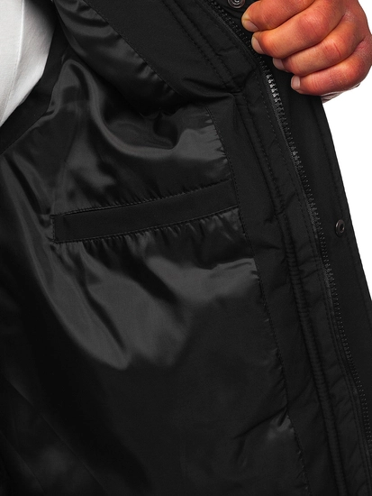 Herr Tjock Väst med huva Svart Bolf 57M7508