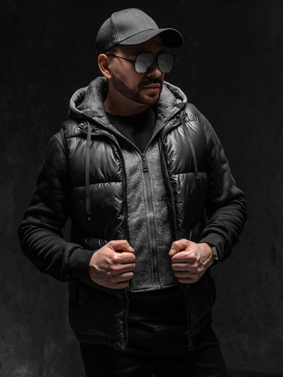 Herr Väst med huva Svart Bolf 2908A1