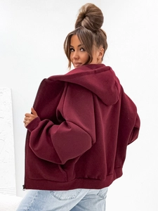 Dam Varm Fjärilshuvtröja Vinröd Bolf 821112