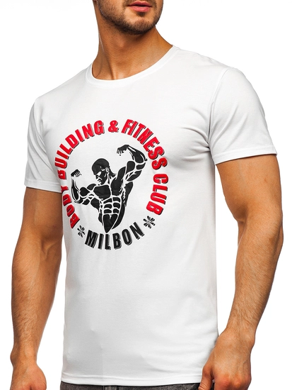 Herr T-shirt med tryck Vit Bolf Y70015