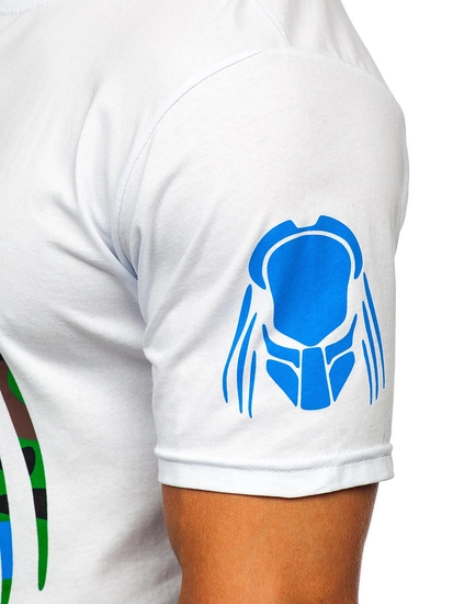 Herr Bomulls T-shirt med tryck Vit Bolf 192379-1