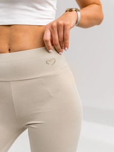 Dam Randiga Leggings Ecru Bolf W7903A1