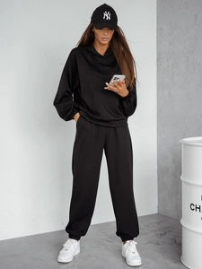 Dam 2-delad Träningsoverall med smörhuva Svart Bolf 525