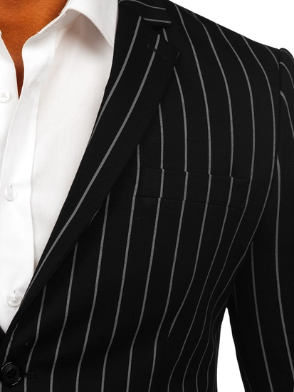 Herr Casual Randig Kavaj Svart-Grå Bolf 1652