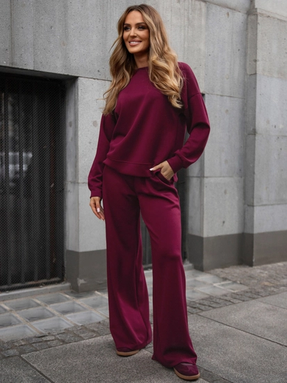 Dam 2-delad Träningsoverall och smör Vinröd Bolf 821111