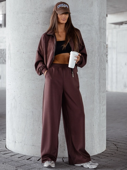 Dam 2-delad Träningsoverall med dragkedja och smör Choklad Bolf 821109