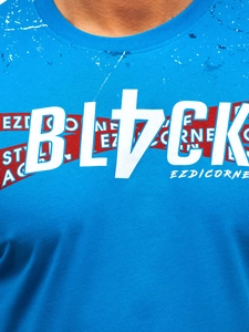 Herr Bomulls T-shirt Himmelsblå Bolf 14722