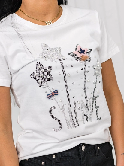 Dam T-shirt med tryck Vit Bolf 96T620