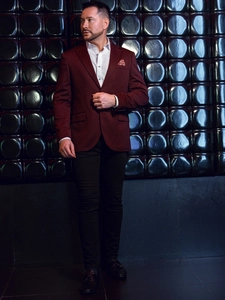 Herr Casual Kavaj Vinröd Bolf 24401-1