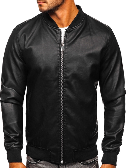 Herr Skinnjacka Bomber Svart Bolf HK05