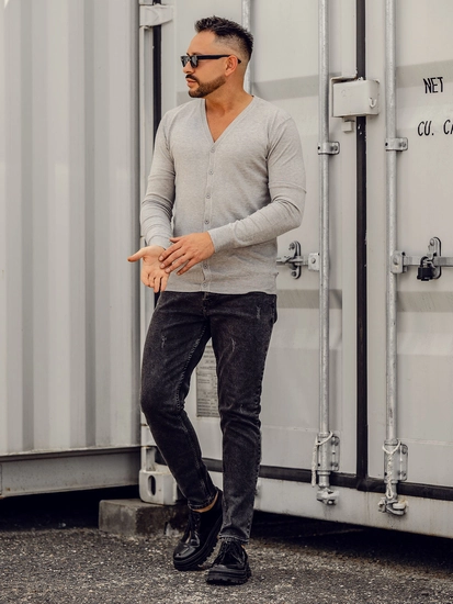 Herr Cardigan Grå Bolf YY06A