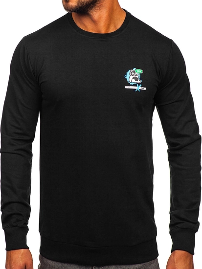Herr Sweatshirt med tryck Svart Bolf 8744