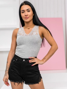 Dam Undertröja med spets Grå Bolf 17K552