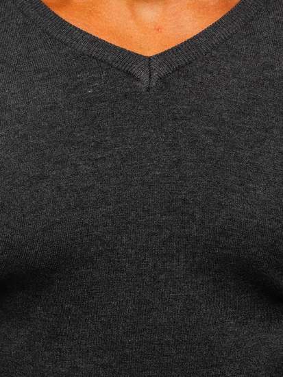 Herr V-ringad Tröja Grafit Bolf YY03