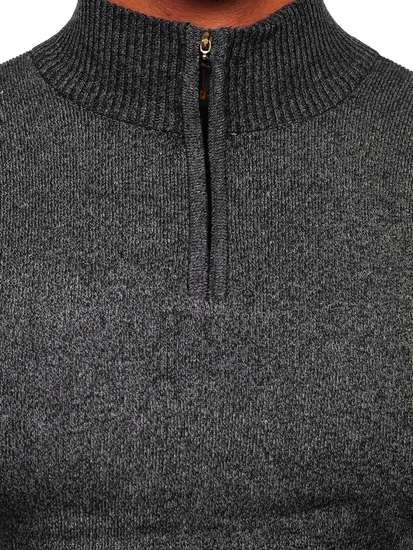 Herr Tröja med ståkrage Svart Bolf S8274