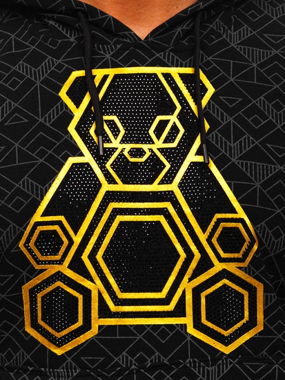 Herr Huvtröja med zirkoner Svart Bolf HM566