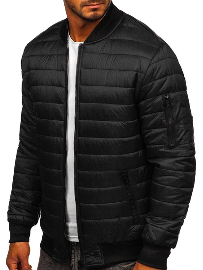 Herr Lättvikts Quiltad Bomberjacka Svart Bolf MY-02A