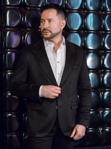 Herr Kavaj i sammet Svart Bolf 24410